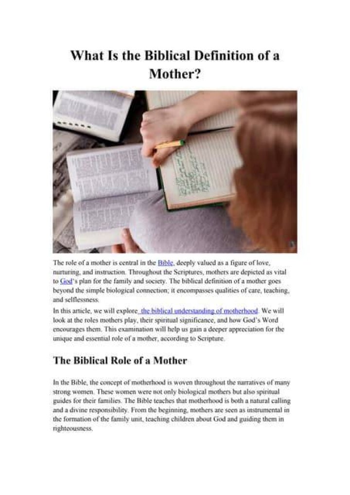 The Biblical Definition Of Motherhood: A Comprehensive Guide